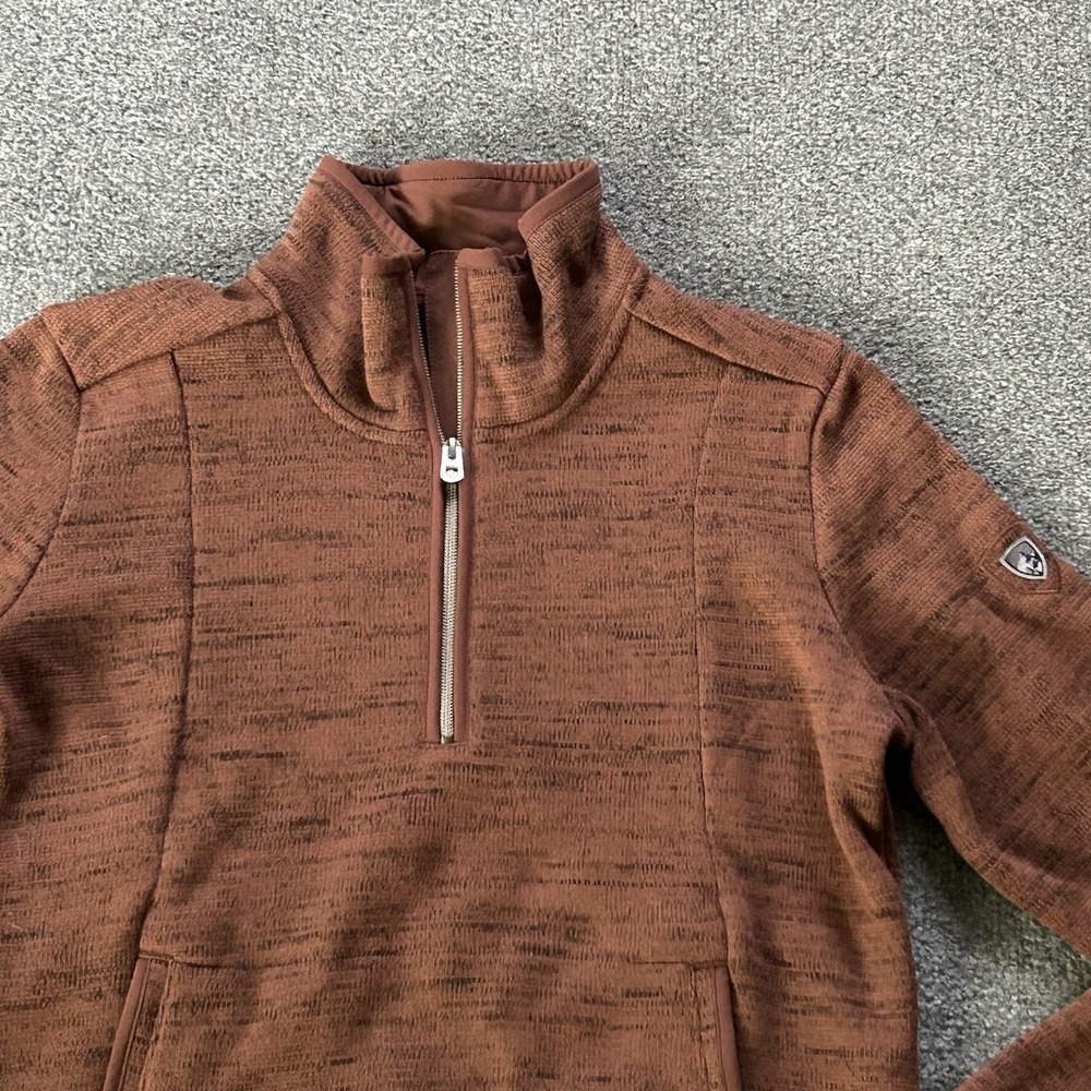 KUHL Jacket Women Medium‎ Ascendyr 1/4 Zip Fleece Pullover Mocha Fleece Kangaroo